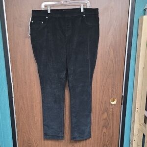 Reaction Kenneth Cole Size 18 Black Corduroy Pull On Mid Rise Pants